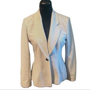 Calvin Klein women’s black and white striped suit jacket